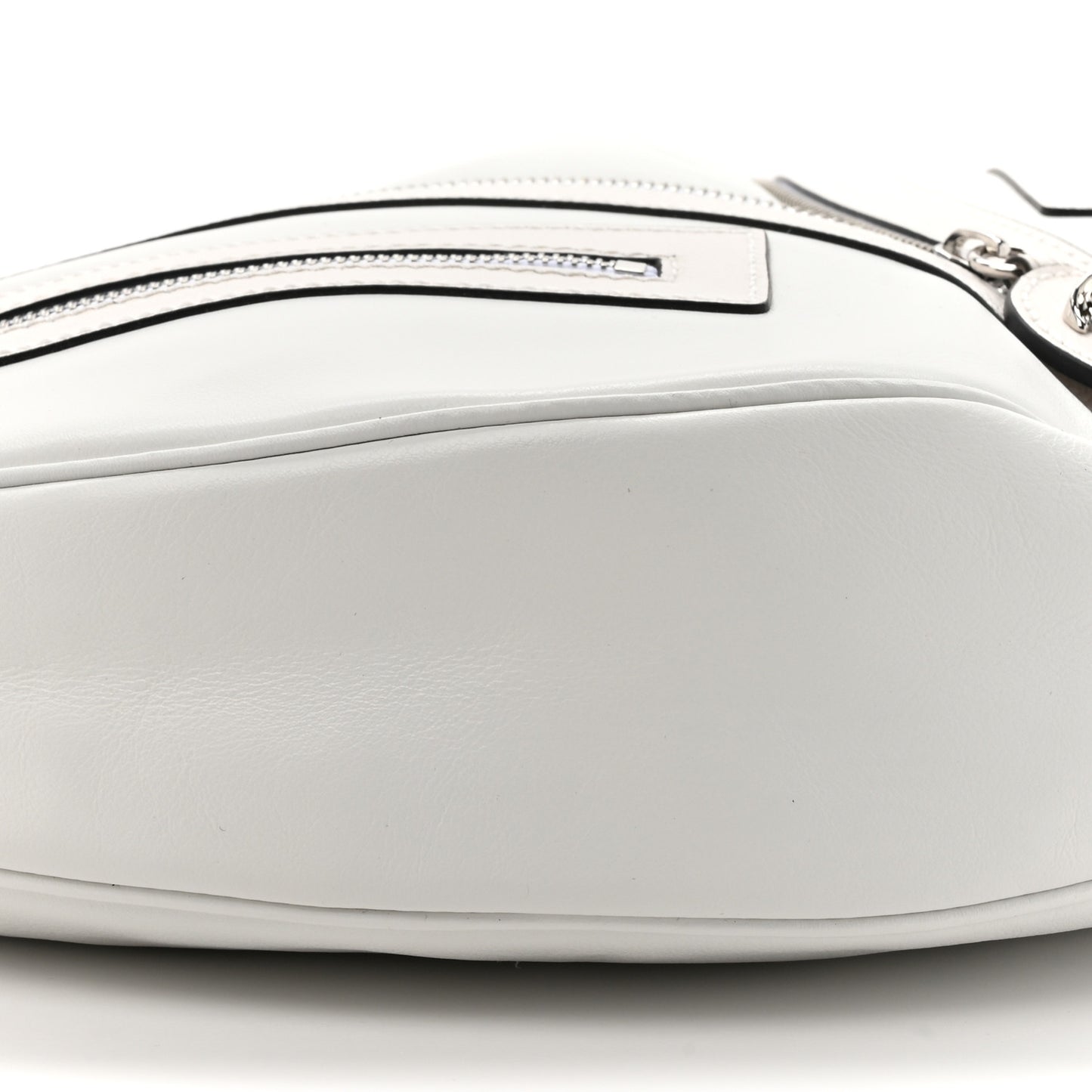 Calfskin Medium Repeat Zip Hobo Optical White