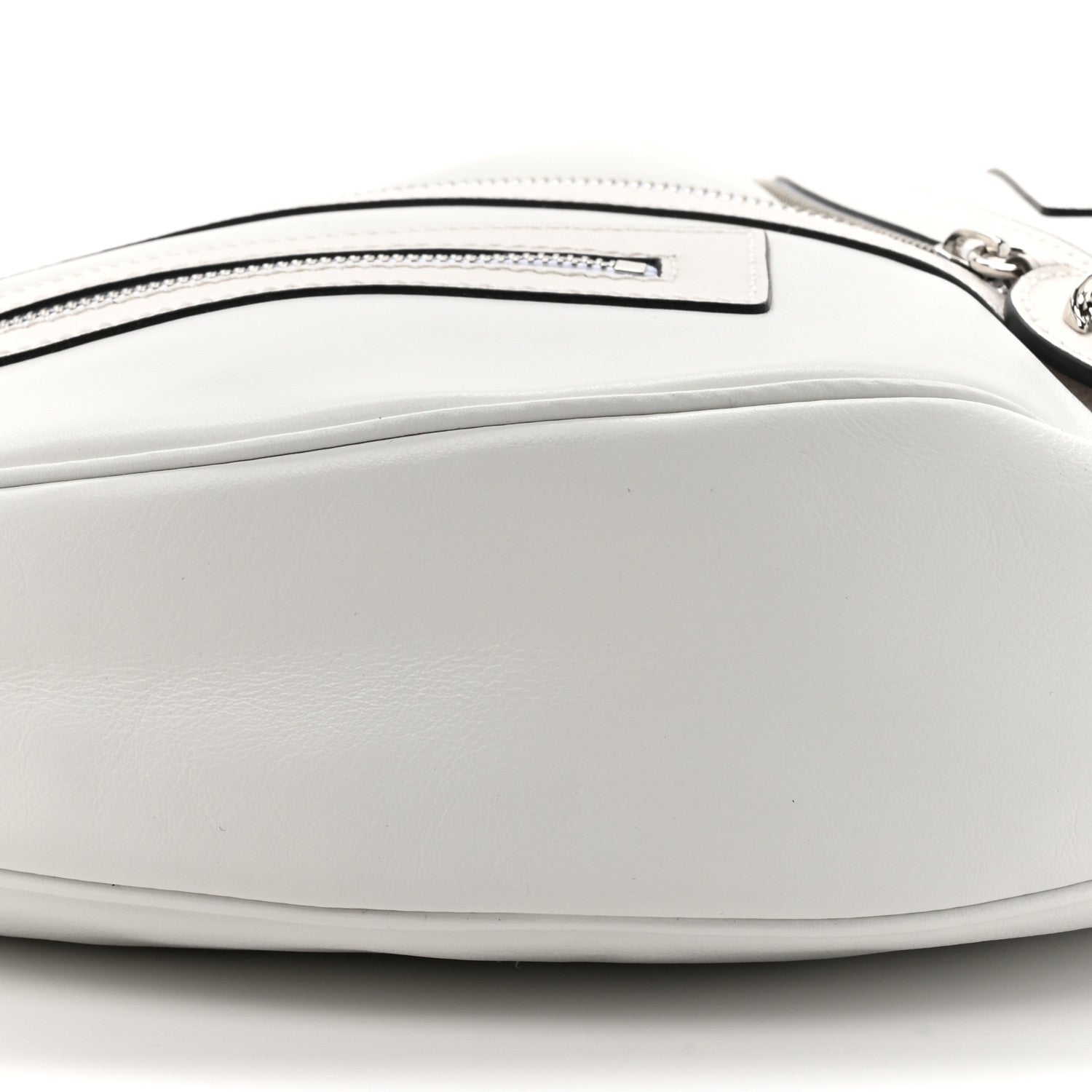 Versace Calfskin Medium Repeat Zip Hobo Optical White 9 of 9