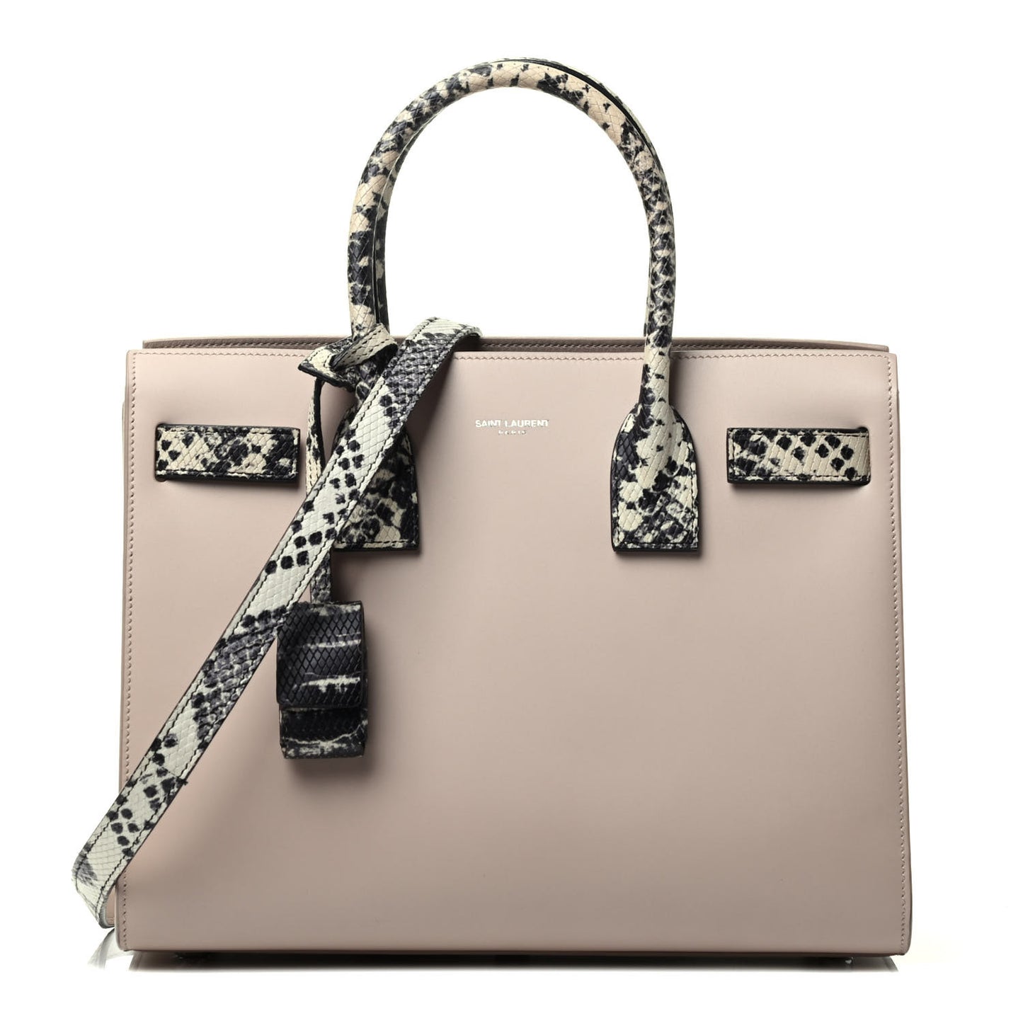 Calfskin Embossed Python Baby Sac De Jour Powder Pink