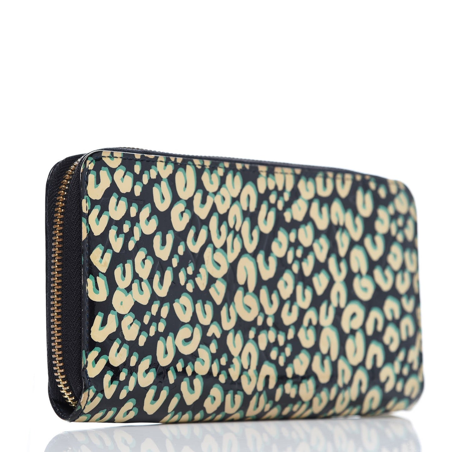Vernis Leopard Zippy Wallet Blue Infini