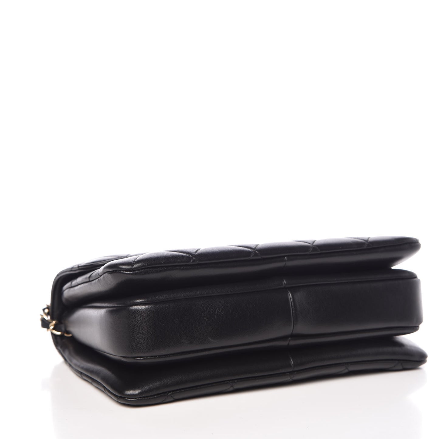 Lambskin Quilted Small Trendy CC Dual Handle Flap Bag Black