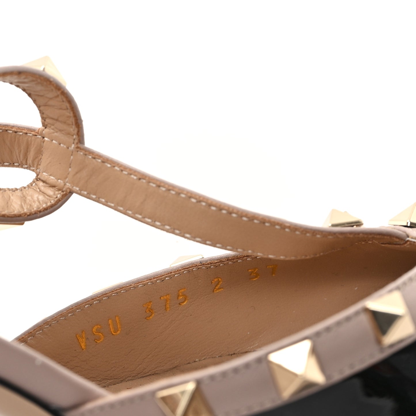 Patent Nappa Rockstud Ankle Strap 65mm Pumps 37 Black Poudre