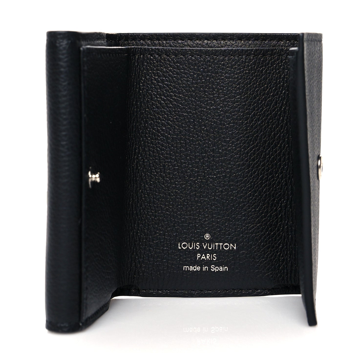 Soft Calfskin My Lockme Compact Wallet Black