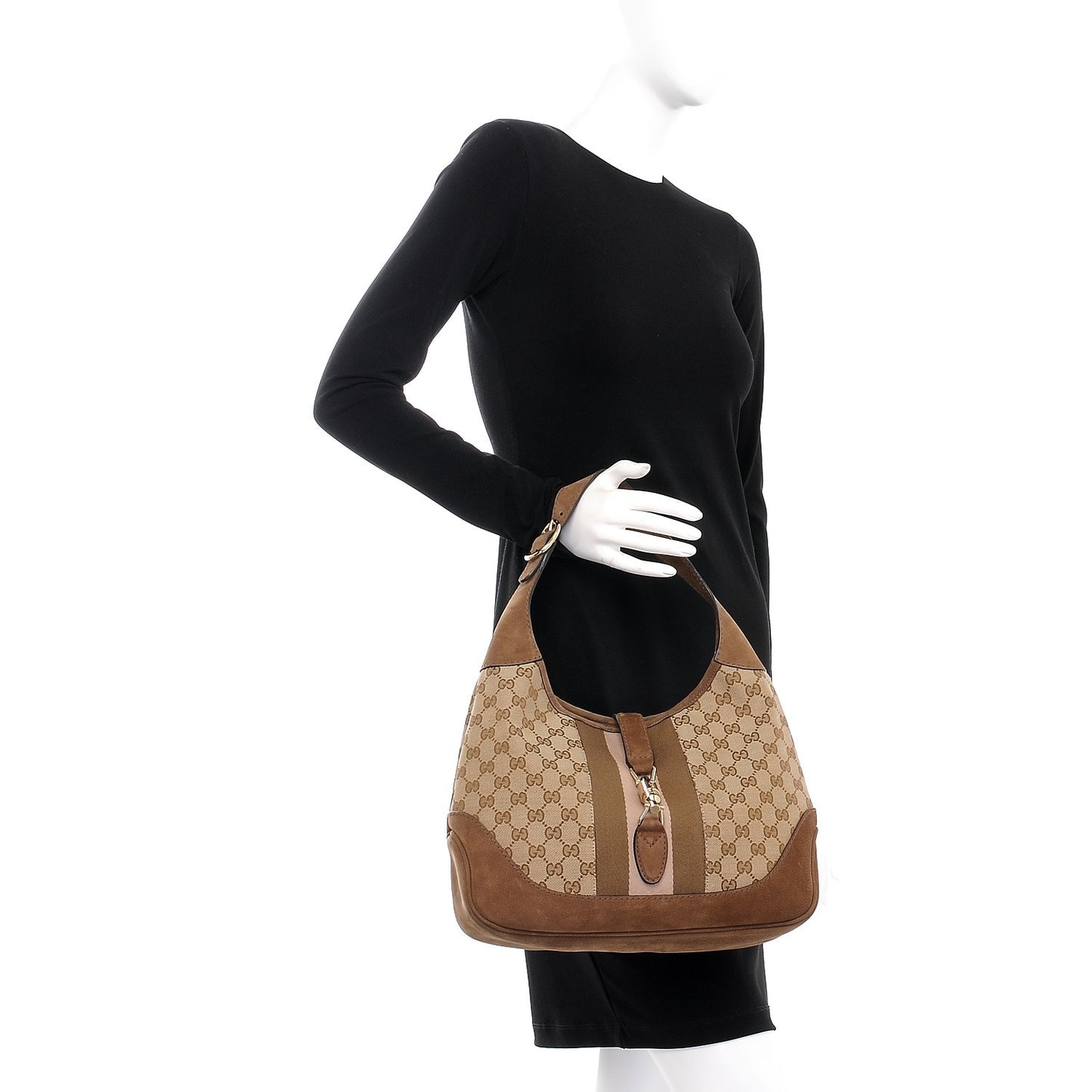 Monogram Web Medium Jackie O Hobo Brown