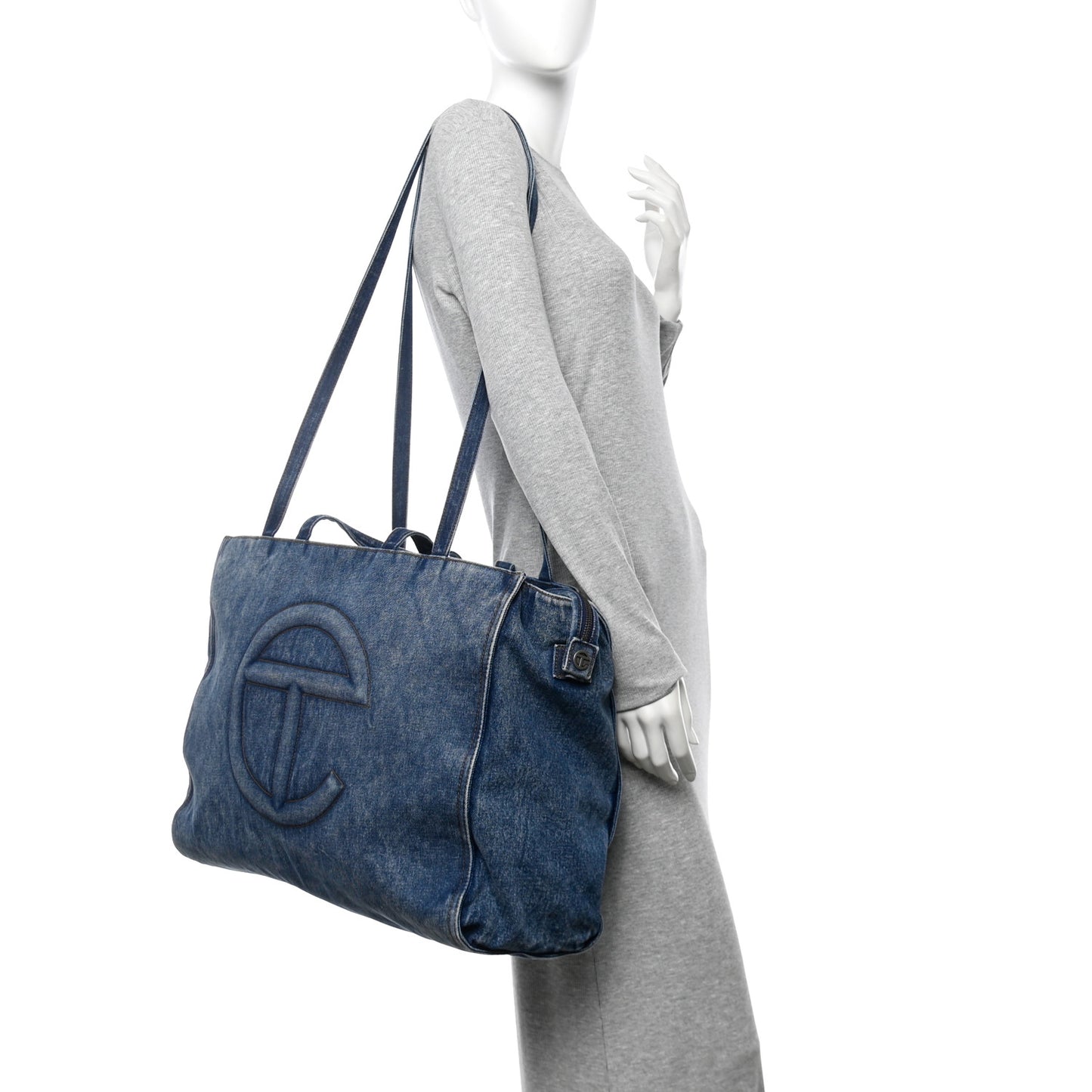 Denim Large Shopping Bag Blue