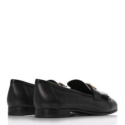 Hermes Goatskin Womens Royal Loafers 38.5 Black 4 of 10