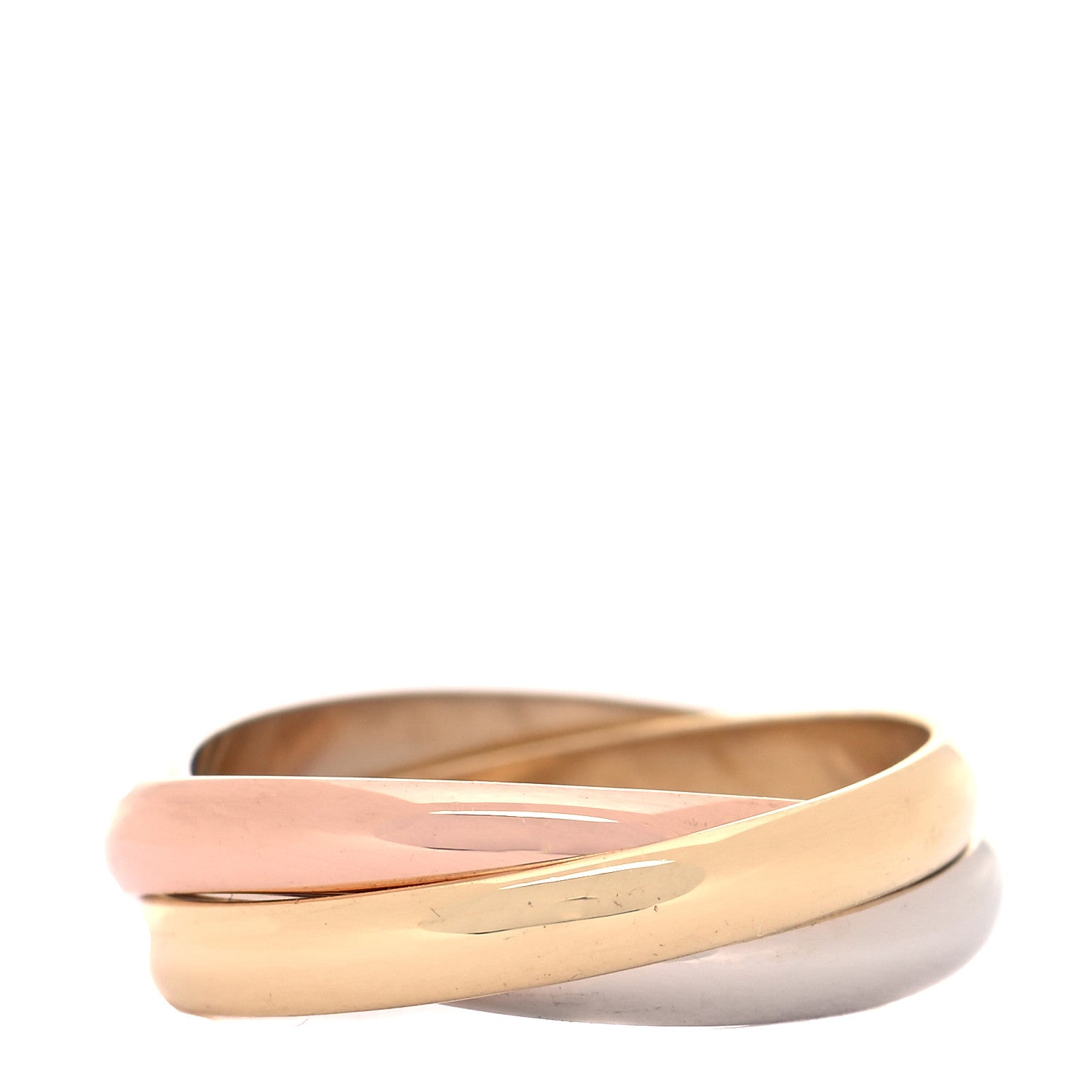 Cartier 18K Pink Yellow White Gold Small Trinity Ring 50 5.25 1 of 5