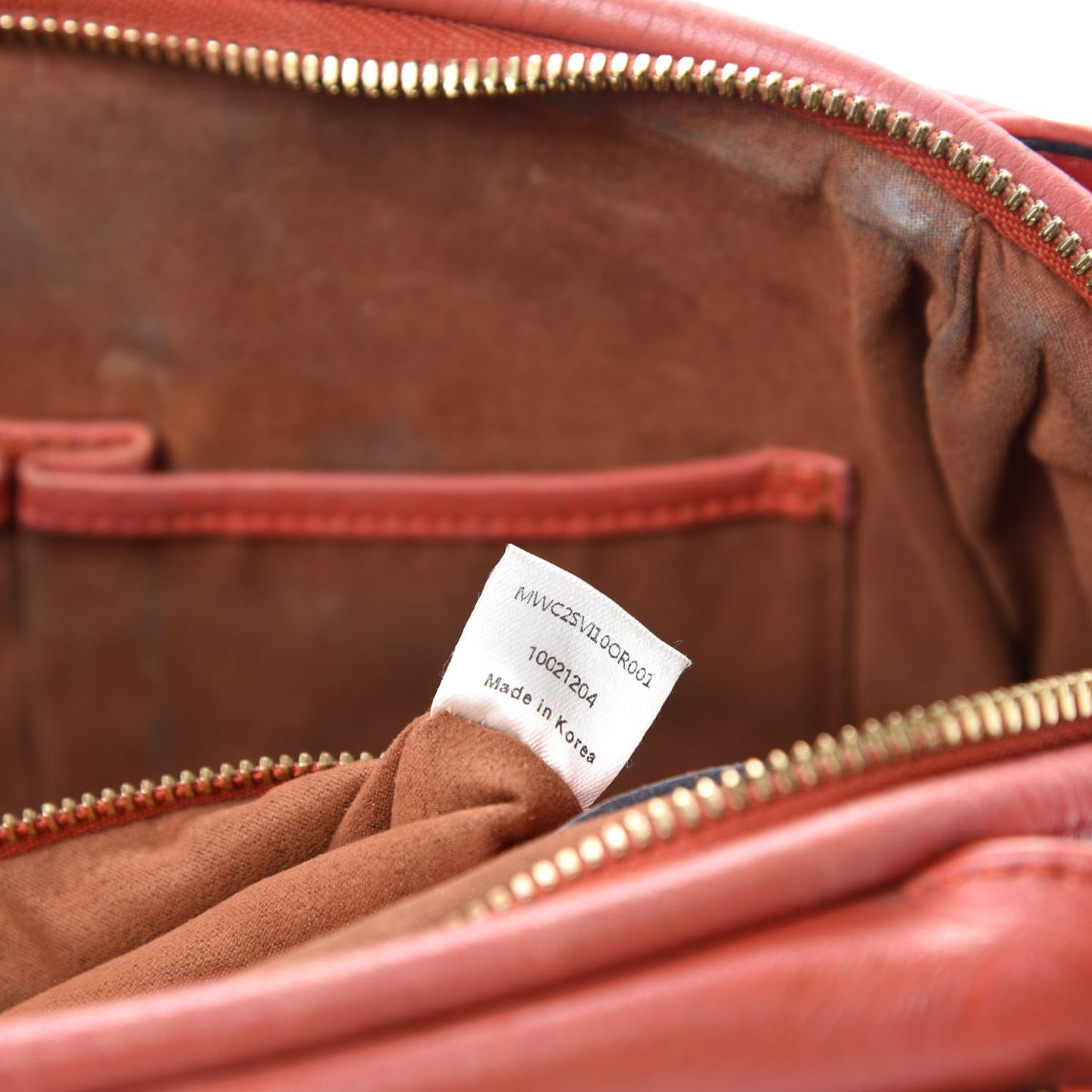 Visetos Bi-Color Chain Crossbody Bag Cognac Red