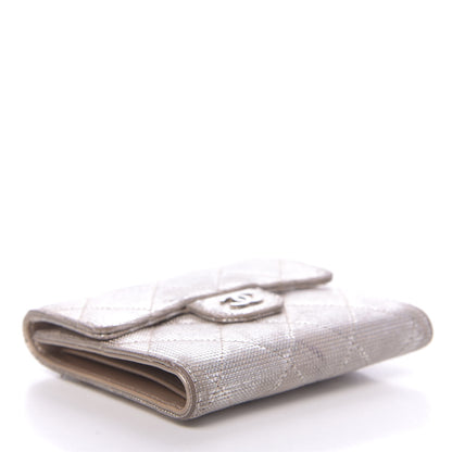 Chanel Metallic Calfskin Pixel Effect Quilted Compact Flap Wallet Gold 4 of 16