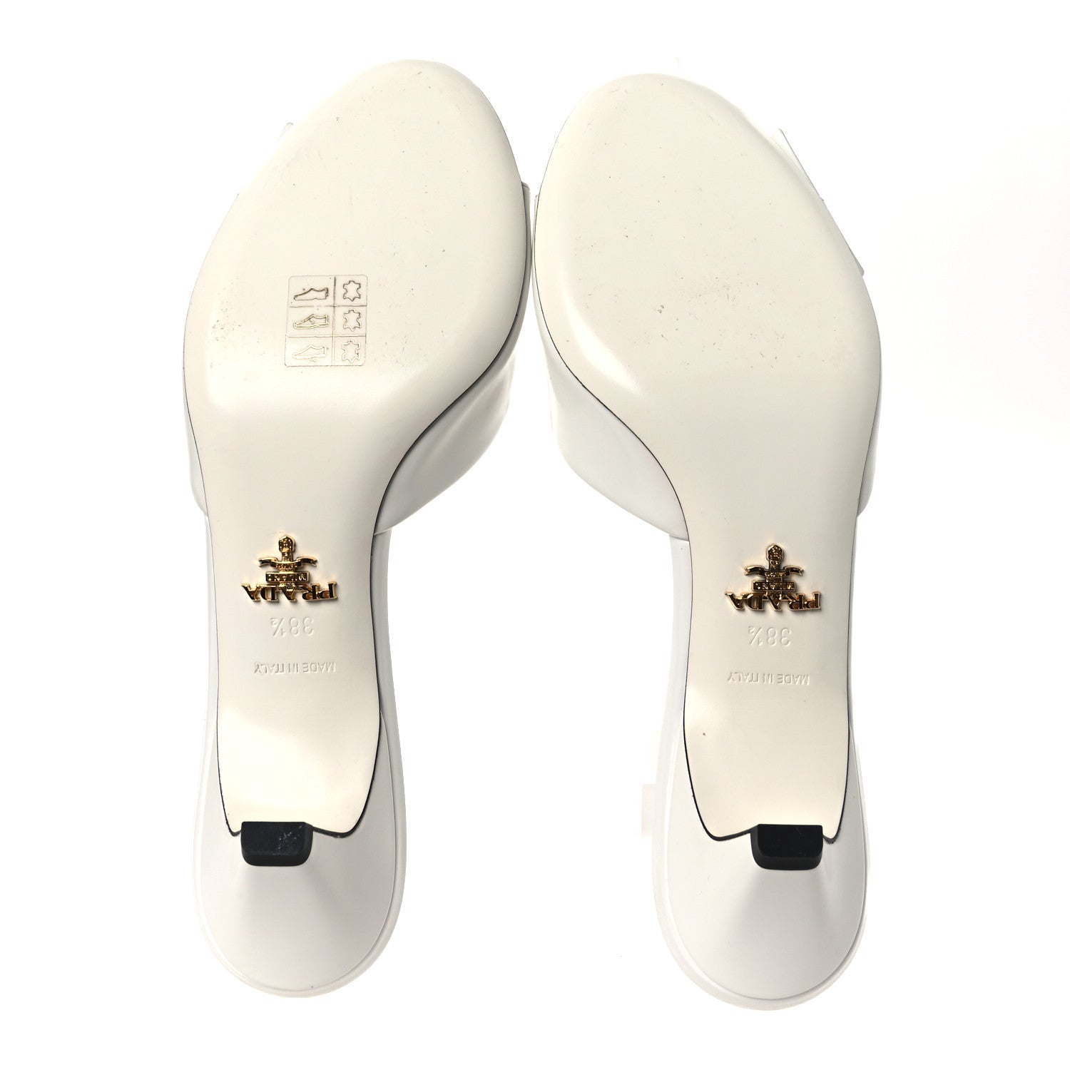 Prada Spazzolato Flower 45mm Slide Sandals 38.5 White 1846405