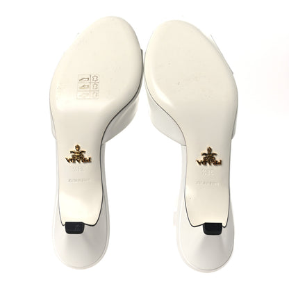 Prada Spazzolato Flower 45mm Slide Sandals 38.5 White 7 of 11