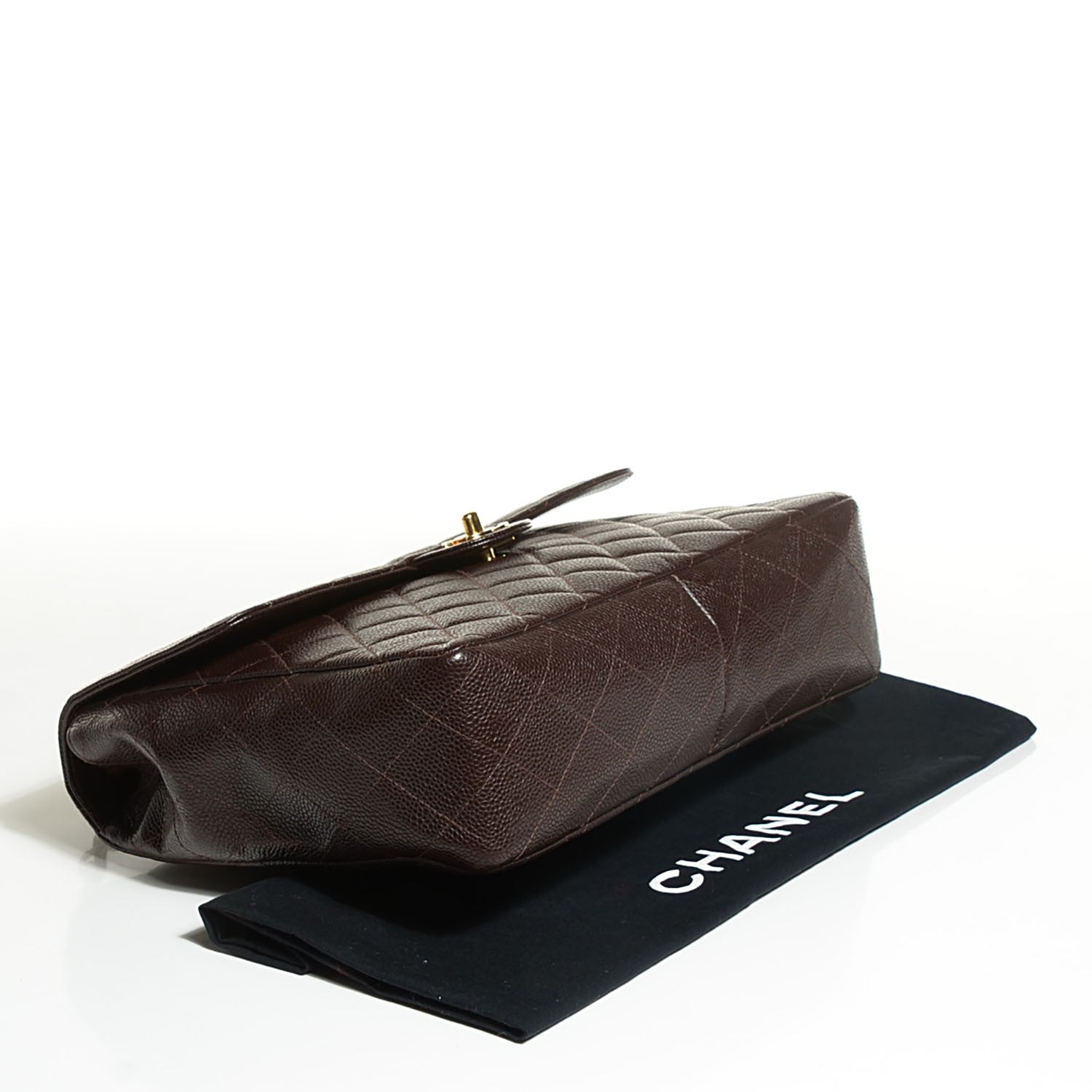 Chanel Caviar Quilted Jumbo Single Flap Brown 4 of 8