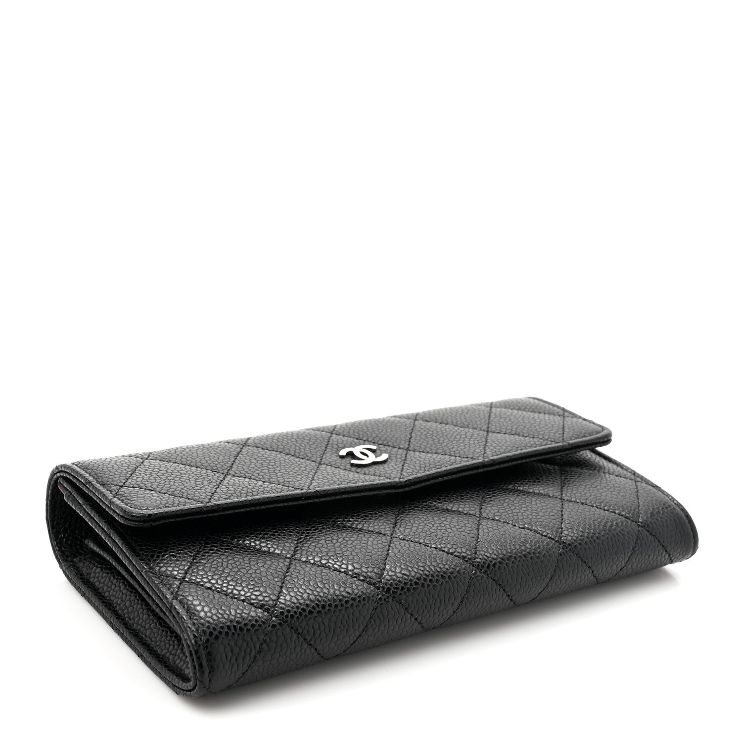 Chanel Caviar Quilted Large Gusset Flap Wallet Black 4 of 8