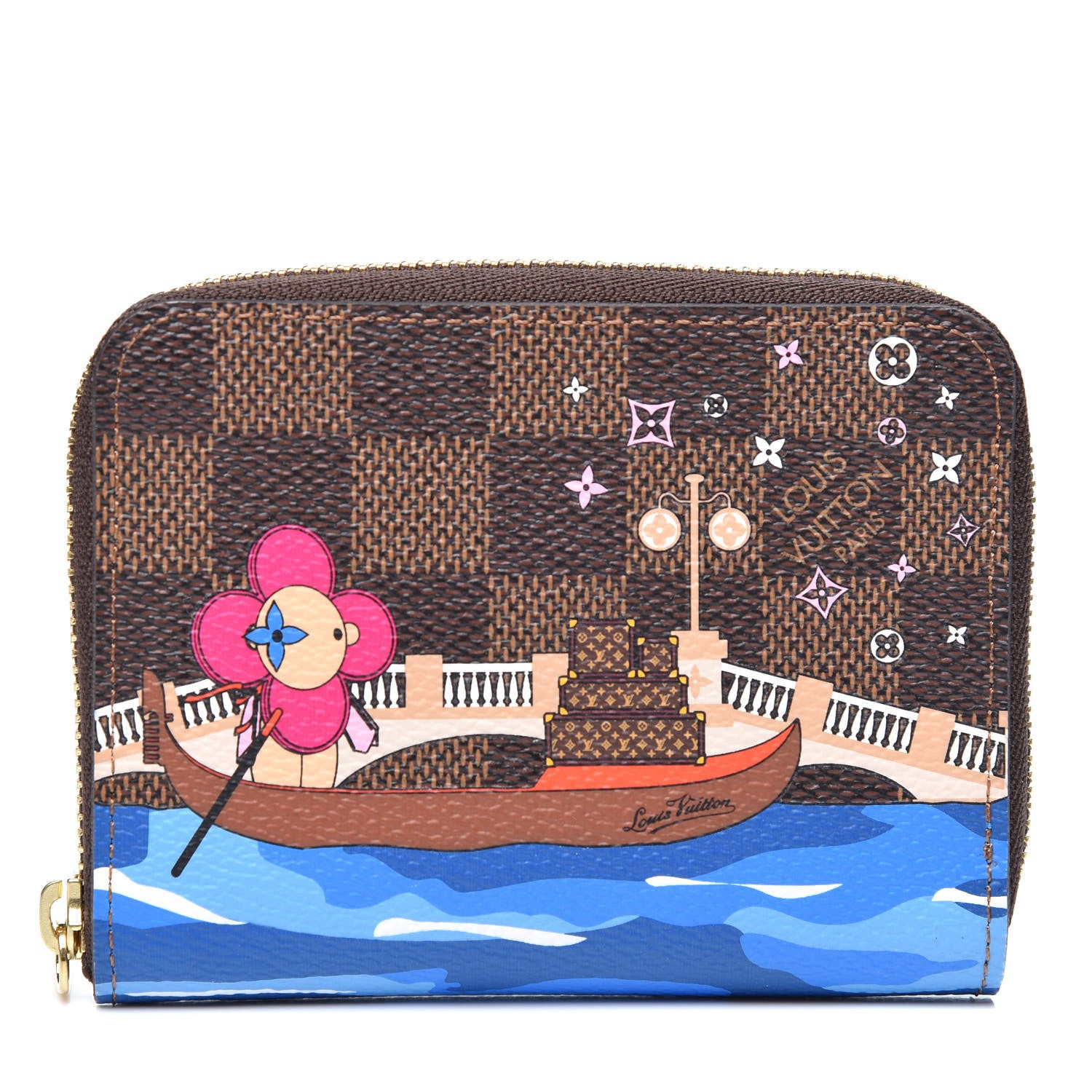 Louis Vuitton Damier Ebene 2019 Christmas Animation Zippy Coin Purse Blue 1 of 7