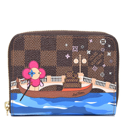 Louis Vuitton Damier Ebene 2019 Christmas Animation Zippy Coin Purse Blue 1 of 7
