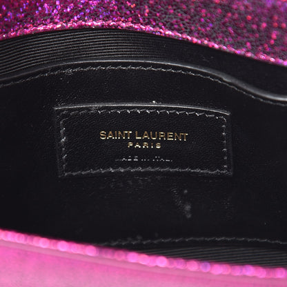 Saint Laurent Metallic Calfskin Small Classic Monogram Kate Satchel Fuchsia 6 of 7