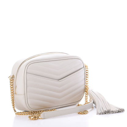 Saint Laurent Grain De Poudre Matelasse Monogram Mini Lou Camera Bag Crema Soft 3 of 11