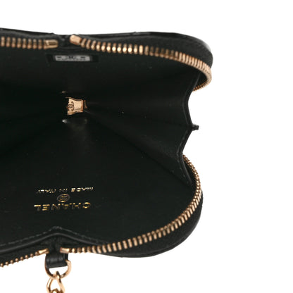 Chanel Patent Quilted Heart Zipped Coin Purse Black 5 of 8