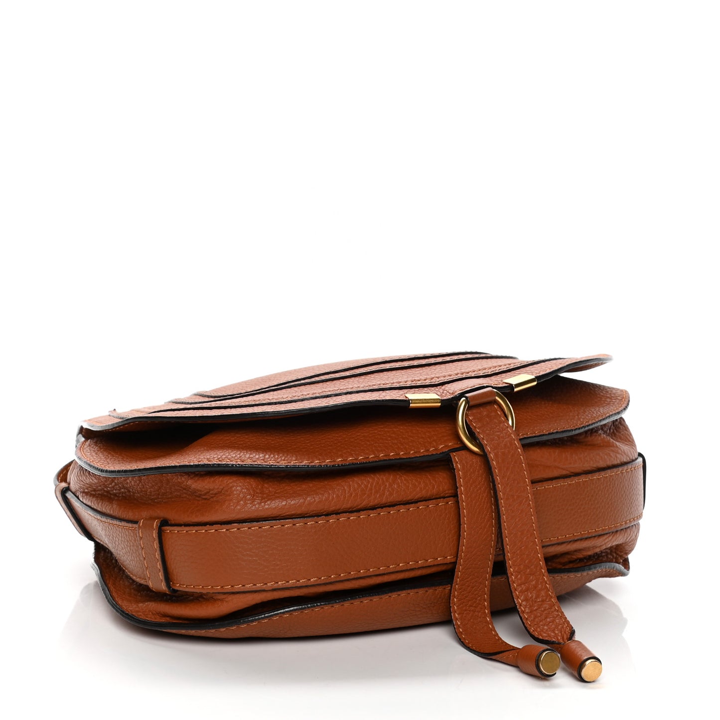 Calfskin Medium Marcie Round Crossbody Bag Tan
