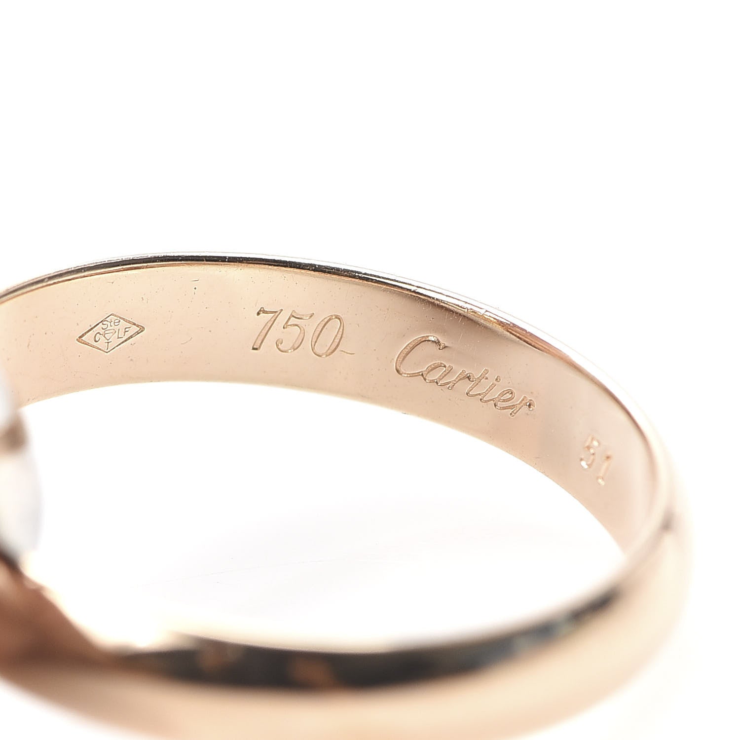 Cartier 18K Pink Yellow White Gold Classic Trinity Ring 51 5.75 4 of 6