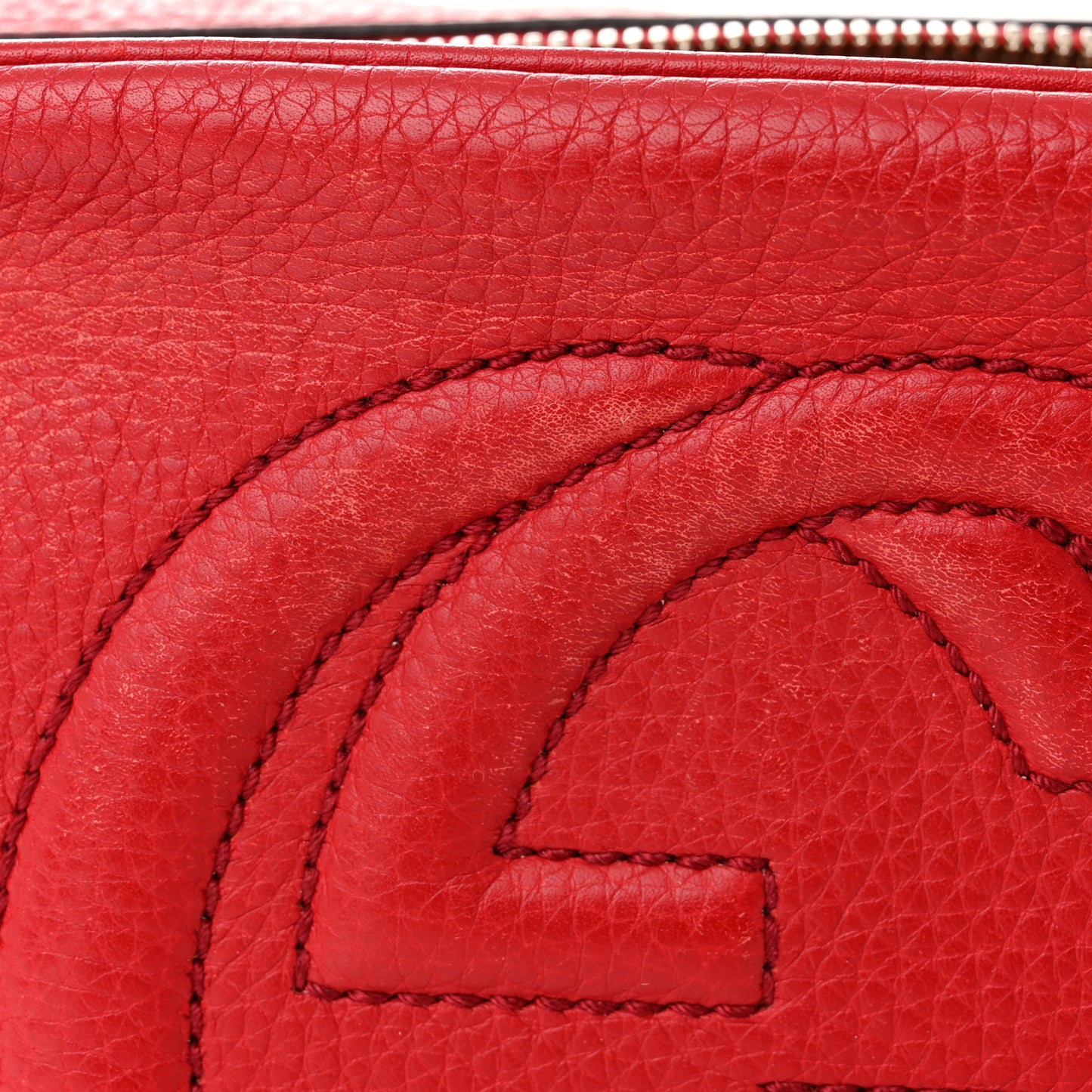 Pebbled Calfskin Small Soho Disco Bag Tabasco Red