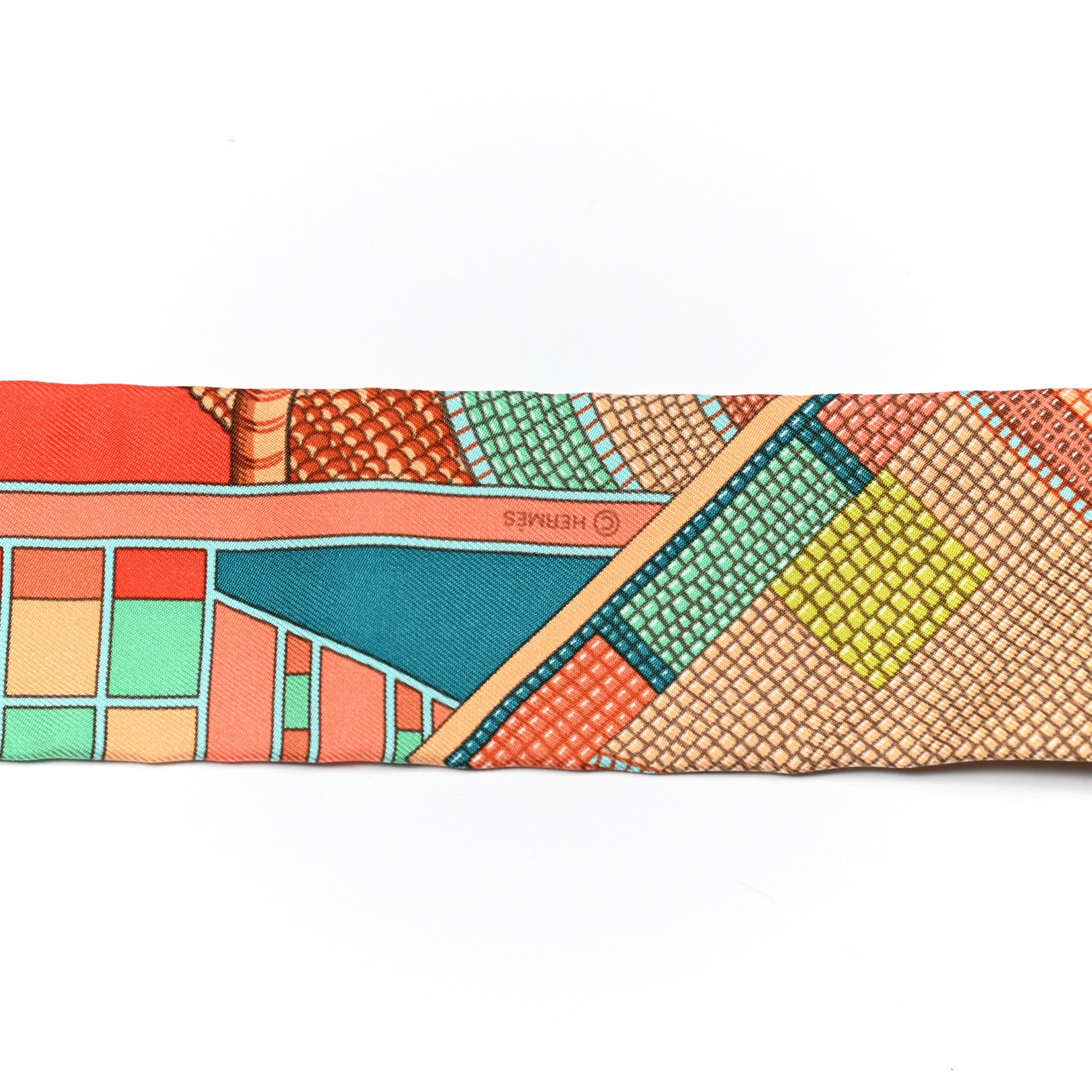 Hermes Silk L'Art Indien Des Plaines Twilly 3 of 4
