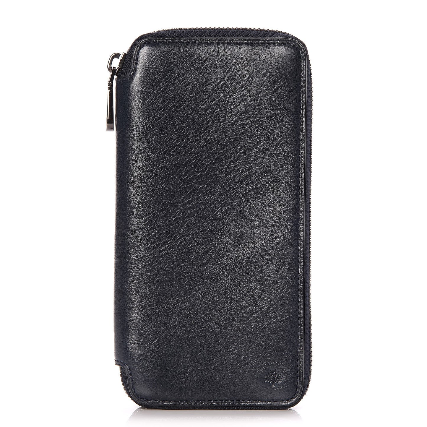 Silky Calf Zip Around Coat Wallet Midnight Black