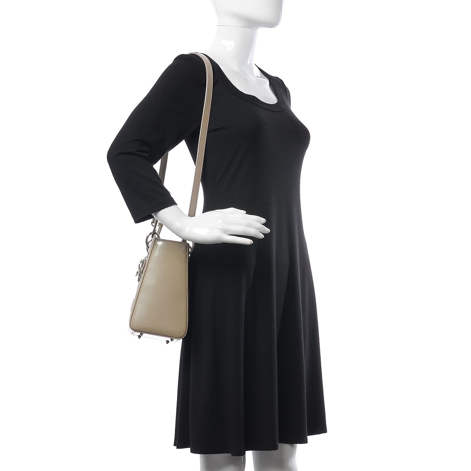 Christian Dior Patent Cannage Medium Lady Dior Grey 2 of 14