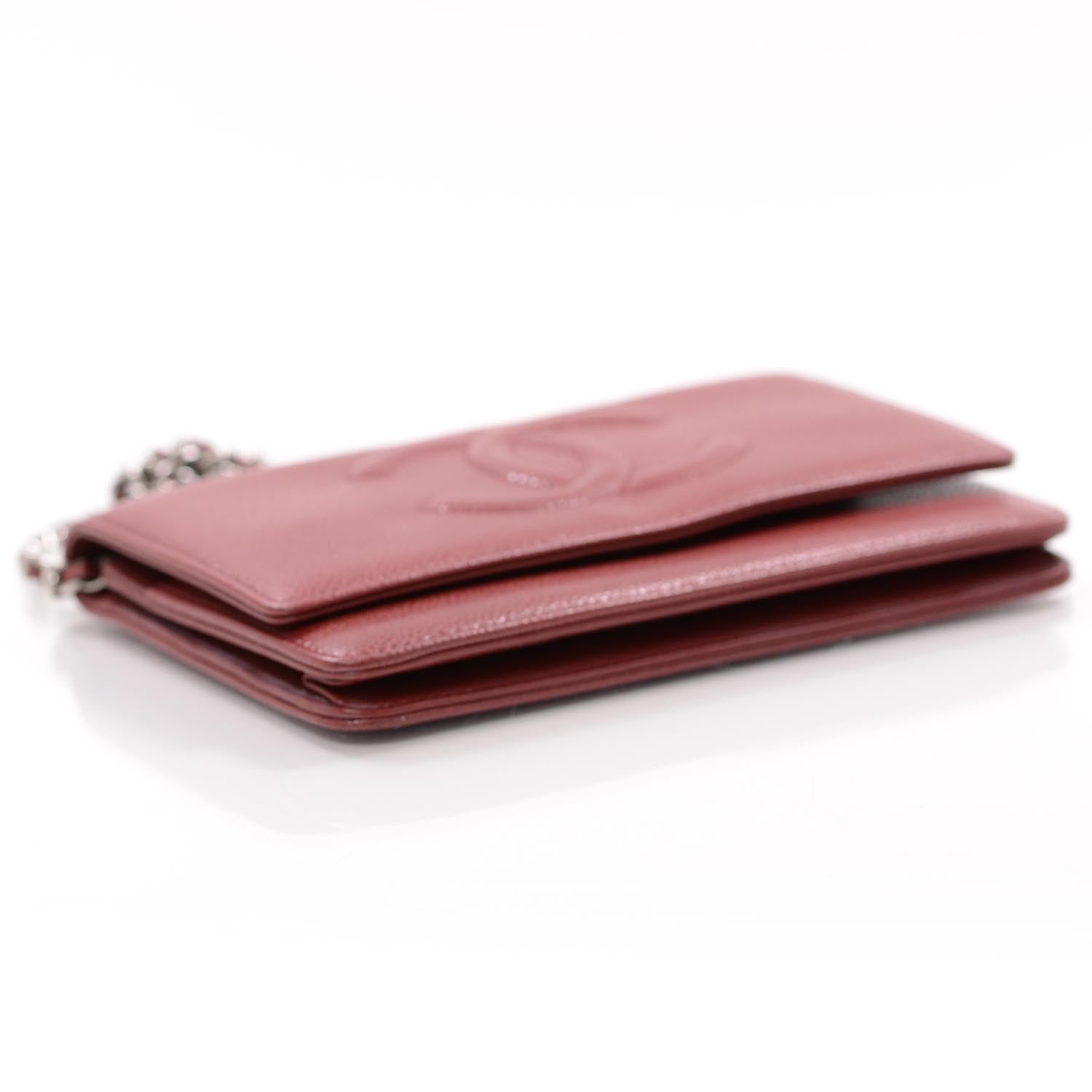 Chanel Caviar Wallet on Chain WOC Dark Red 3 of 6