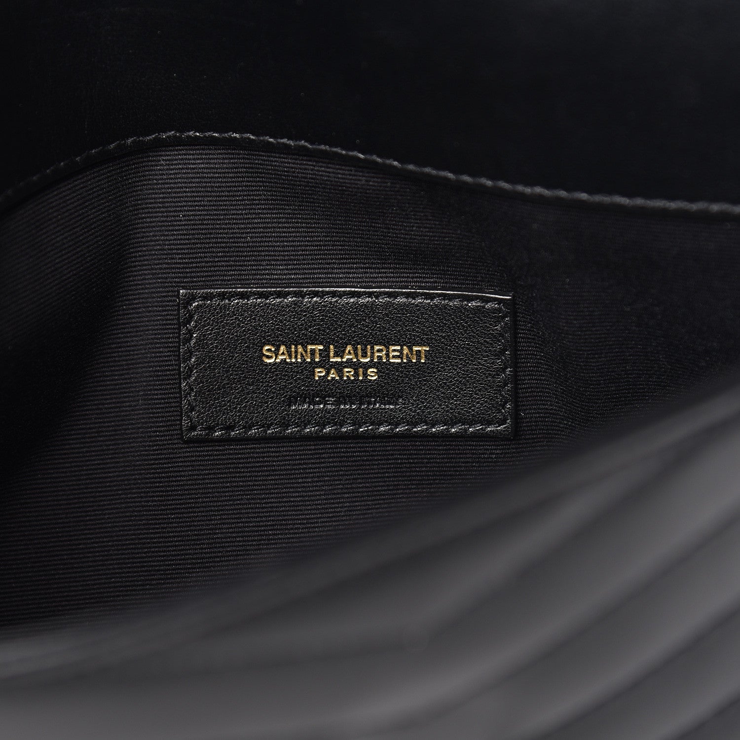 Saint Laurent Calfskin Matelasse Chevron Monogram Uptown Clutch Black 6 of 10