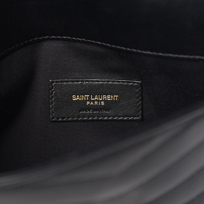 Saint Laurent Calfskin Matelasse Chevron Monogram Uptown Clutch Black 6 of 10