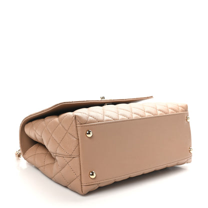 Chanel Caviar Quilted Small Coco Handle Flap Beige 4 of 10