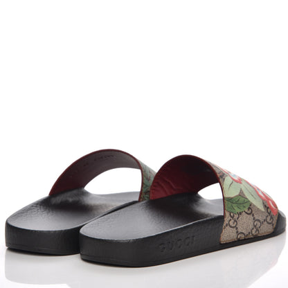 Gucci GG Supreme Monogram Tian Print Slide Sandals 35 36 Black Ebony Multicolor 17 of 19