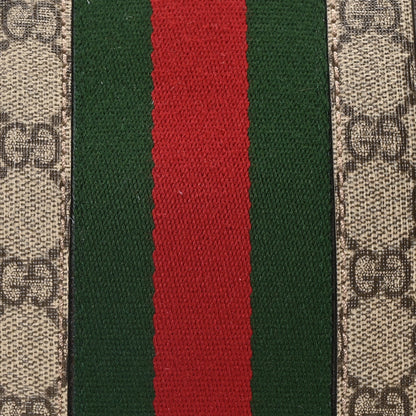 Gucci GG Supreme Monogram Textured Dollar Calfskin Web Medium Savoy Duffle Bag Beige Ebony New Acero 8 of 10