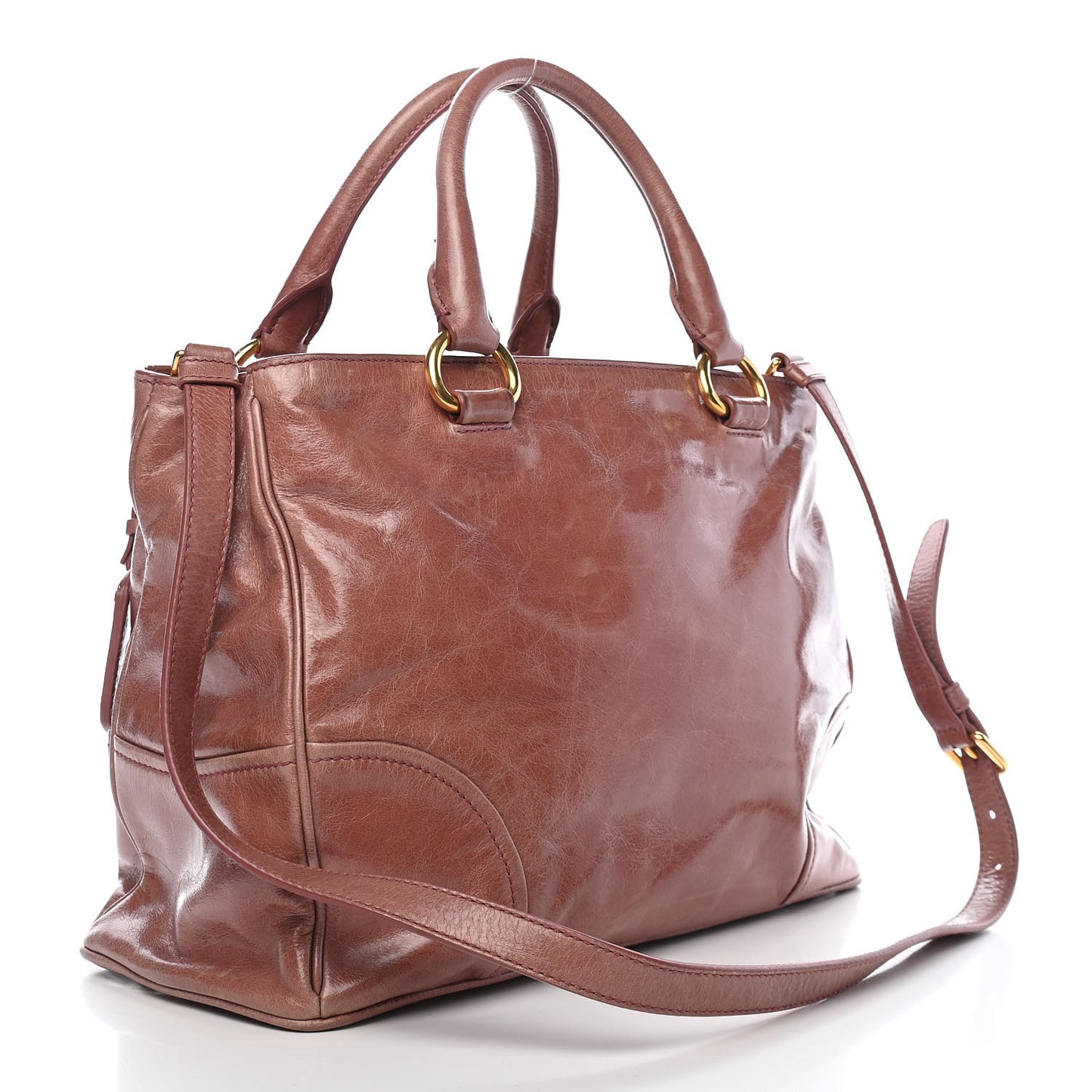 Vitello Shine Shopping Satchel Antico