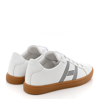 Hermes Calfskin Mens Advantage Sneakers 42 White Black 4 of 8
