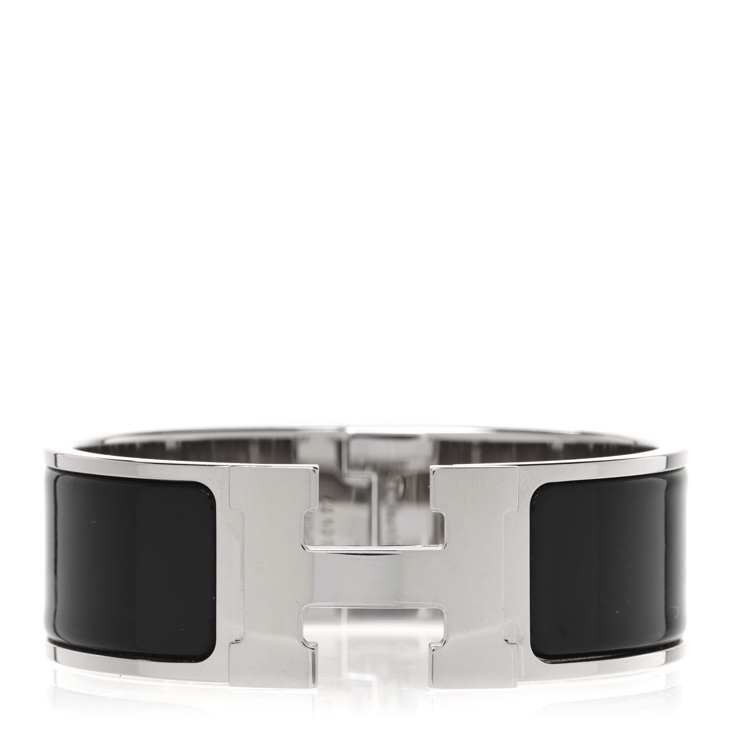 Hermes Enamel Wide Clic Clac H Bracelet PM Black 1 of 6