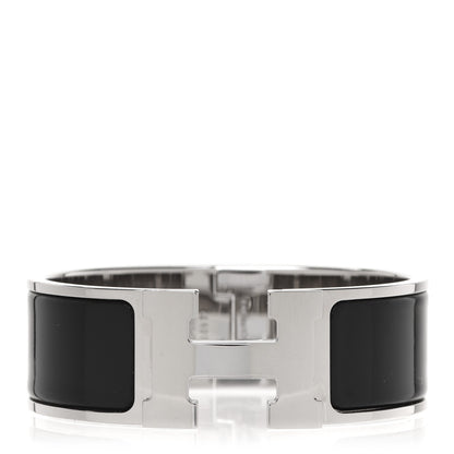 Hermes Enamel Wide Clic Clac H Bracelet PM Black 1 of 6