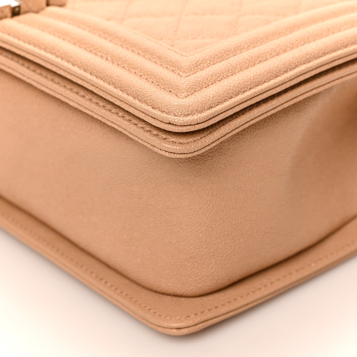 Chanel Caviar Quilted Medium Boy Flap Beige 8 of 8