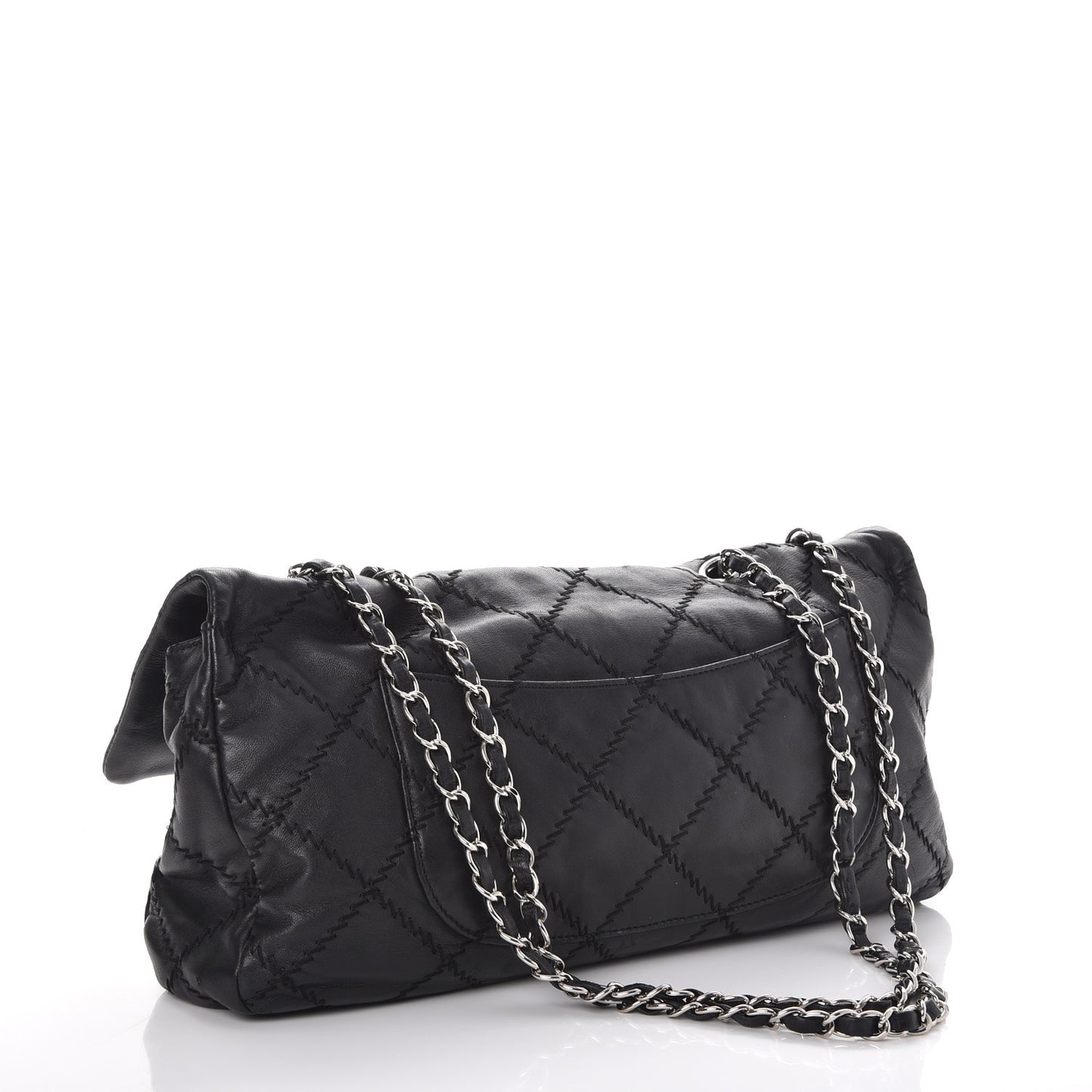 Lambskin Ultimate Stitch Maxi Flap Black