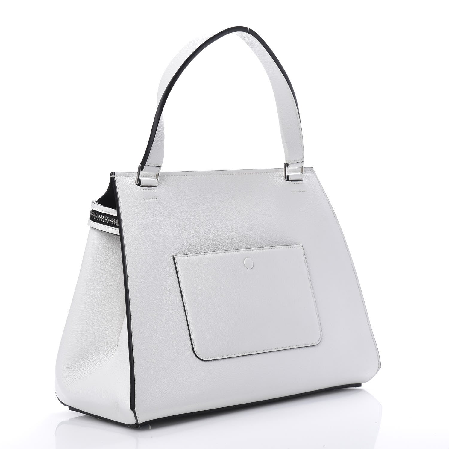 Celine Grained Calfskin Medium Edge Shoulder Bag White 3 of 10