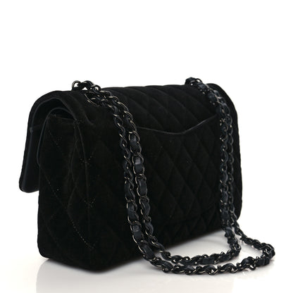 Chanel Velvet Quilted Medium Double Flap So Black 4 of 11