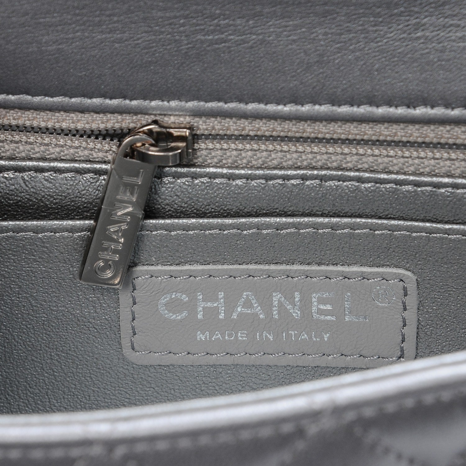 Chanel Metallic Lambskin Quilted Mini Rectangular Flap Silver 6 of 7