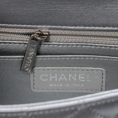 Chanel Metallic Lambskin Quilted Mini Rectangular Flap Silver 6 of 7