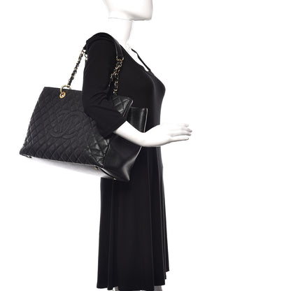 Chanel Caviar Quilted XL Grand Shopping Tote GST Black 2 of 12