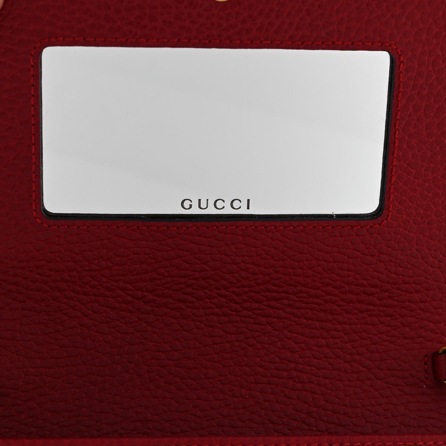 Dollar Calfskin Mini GG Marmont Chain Wallet Hibiscus Red