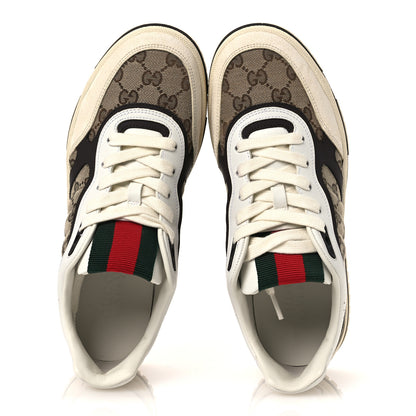 Gucci Monogram Suede Re-Web Sneakers 6 Ivory Beige Ebony 2 of 11