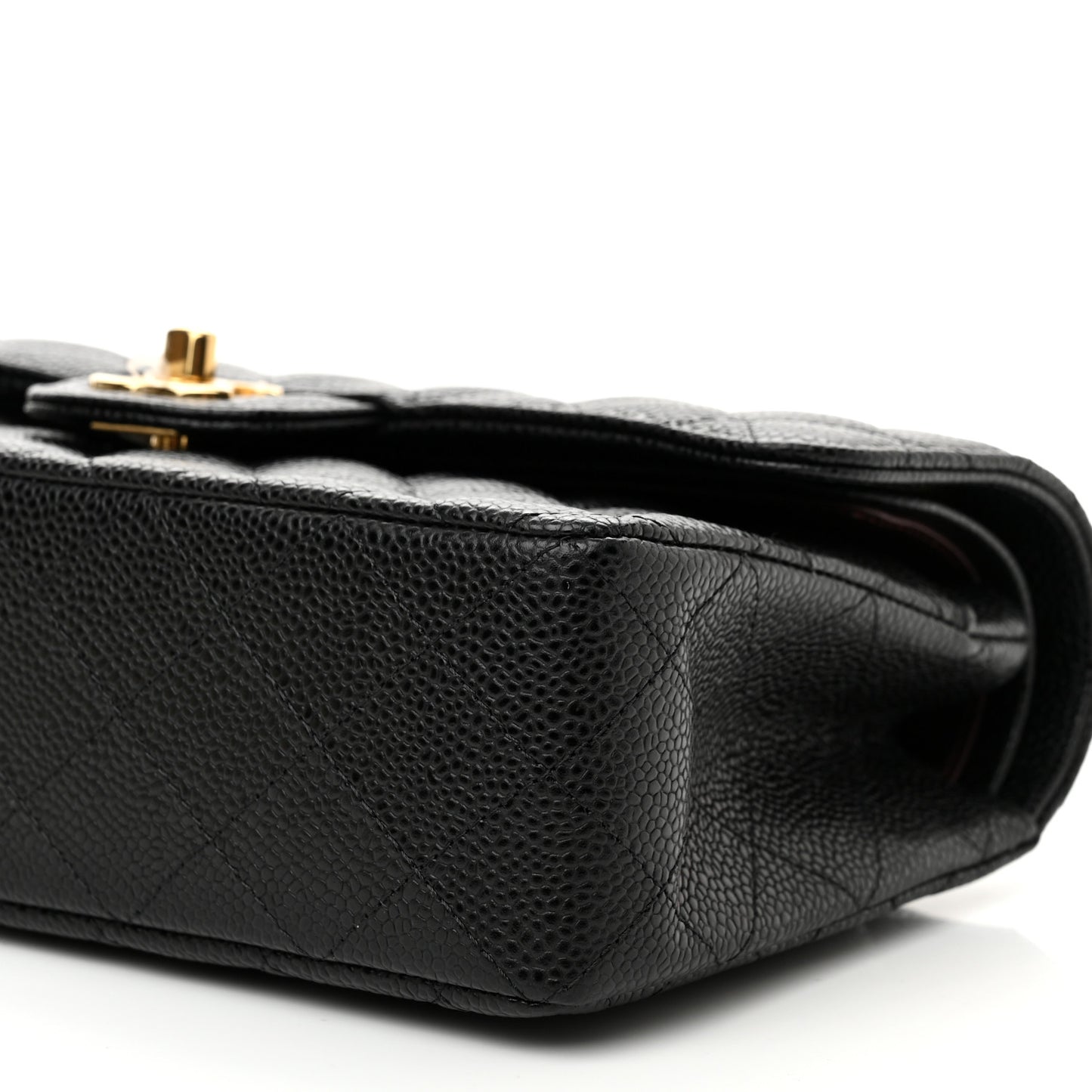 Caviar Quilted Small Double Flap Black