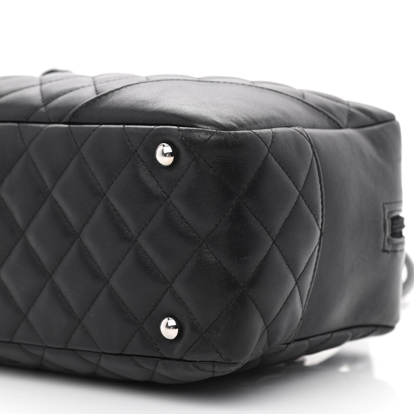 Calfskin Quilted Large Cambon Bowler Black