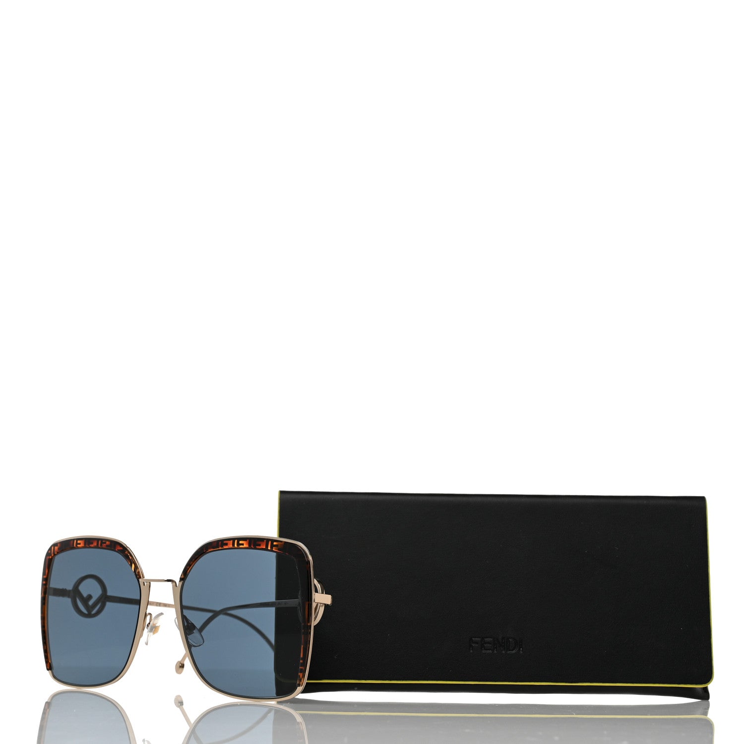 Fendi Metal Acetate F is Fendi FF Square Sunglasses FF 0294/S Blue Havana 7 of 7